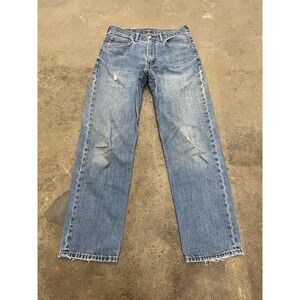 Levis 550 Jeans Mens 34x34 Medium Wash Blue Relaxed Tapered Zip Fly Distressed